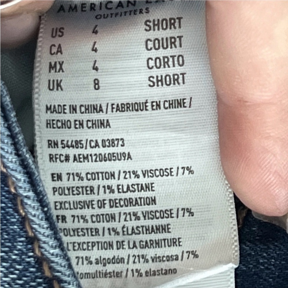 American Eagle Skinny Jeans High-Rise jegging Distressed Blue size 4 short - Picture 8 of 11